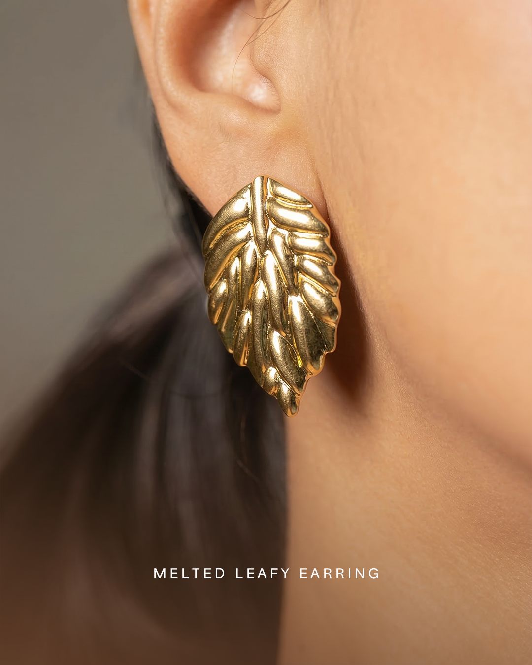 Melted Leafy Earring