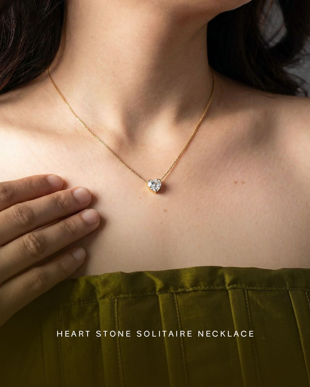 Heart Stone Solitaire Necklace